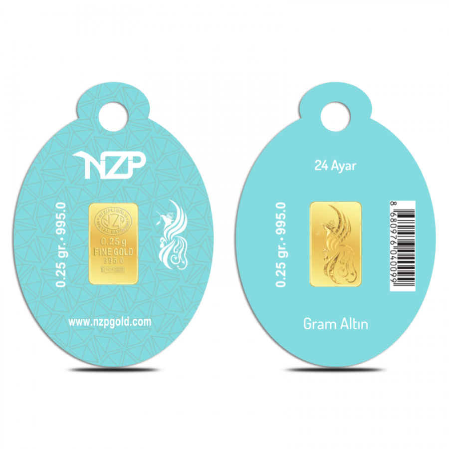 Nzp Gold Oval Blister -  Mini Goldbarren 0.25 Gramm (995 24 karat)