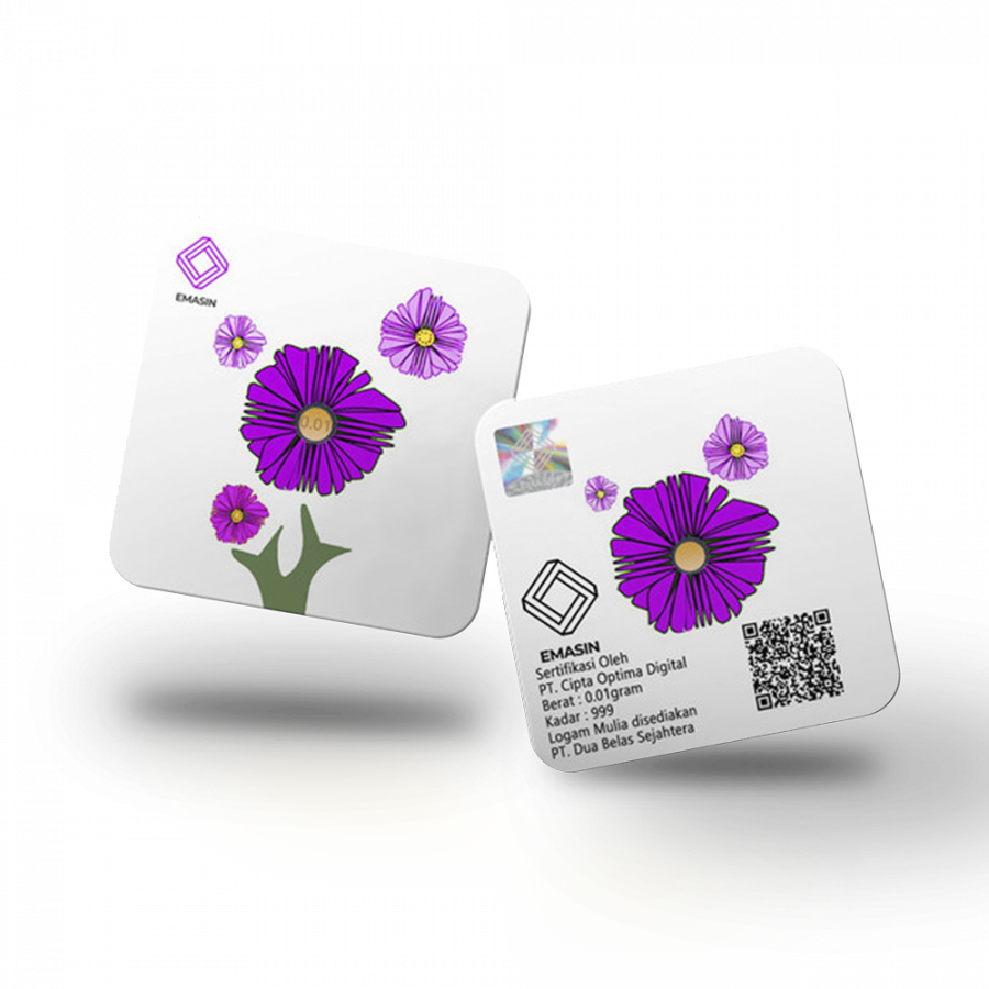 Emasin Rundform Goldbarren 0,01 Gramm Flower Series Purple - RB-EMS-FP001