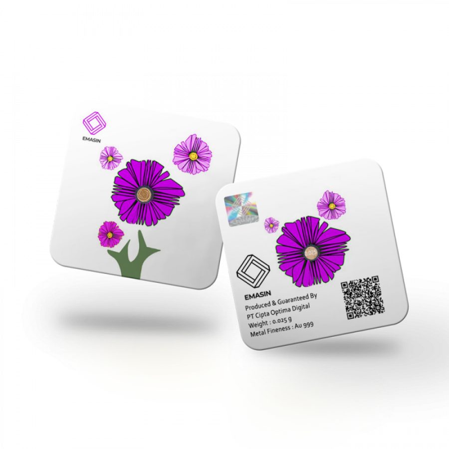 Emasin Rundform Goldbarren 0,025 Gramm Flower Series Purple