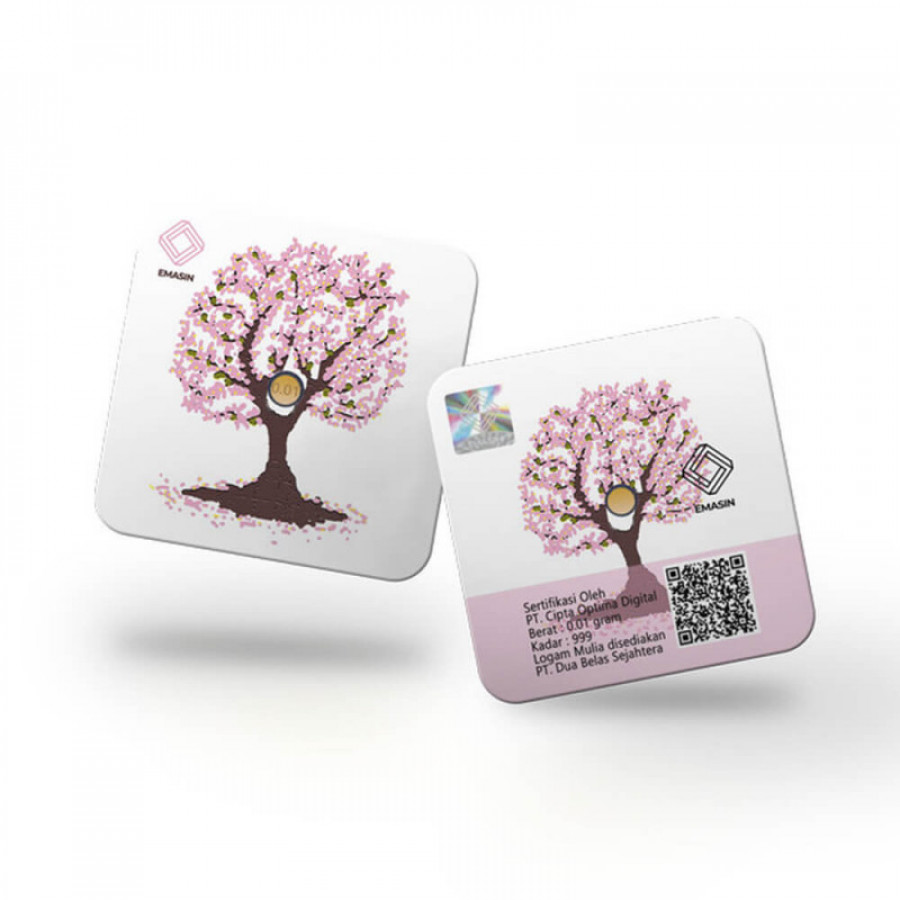 Emasin Rundform Goldbarren 0,01 Gramm Flower Series Sakura - RB-EMS-FS001