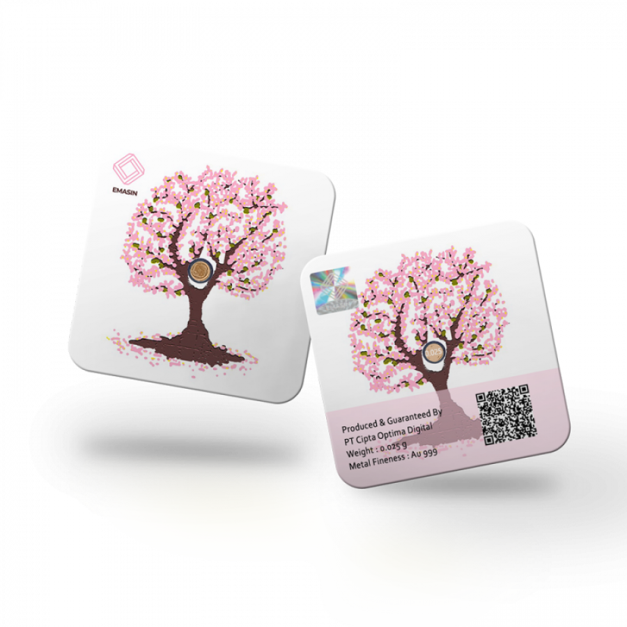 Emasin Rundform Goldbarren 0,025 Gramm Flower Series Sakura